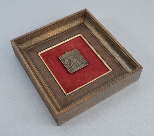 Antica icona russa bronzo - icona,