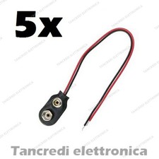 5 x Clip 9V connettore per