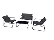 Mobili da giardino RUEGLIO 1 panca, 2 sedie e 1 tavolino, in metallo e textilene