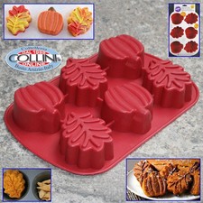 Wilton - Set 6 stampo foglie-zucche autunnali in silicone