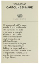 CARTOLINE DI MARE. - Orengo Nico. - Einaudi, Collezione di Poesia, - 1984