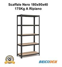 Scaffale in Metallo Nero MDF