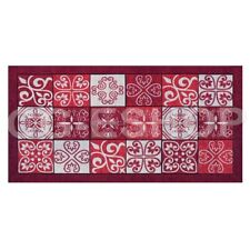TAPPETO MODERNO ANTISCIVOLO MAIOLICHE ROSSO cucina camera soggiorno ingresso