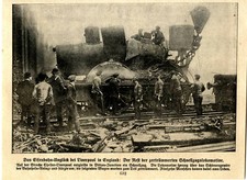 15 morti in un incidente ferroviario a Ditton-Junction Inghilterra istantanea del 1912