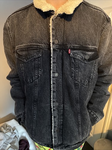 Giacca jeans sherpa denim - , nero