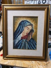 QUADRO MADONNA AD UNCINETTO RIGOROSAMENTE FATTO A MANO. 100% ARTIGIANALE