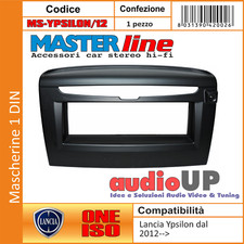 MASCHERINA AUTORADIO 1 DIN LANCIA YPSILON Y 2012-  ADATTATORE UN DIN NERO OPACO.