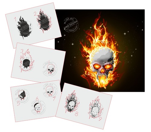 326 fiamme teschio passo - fiamme,