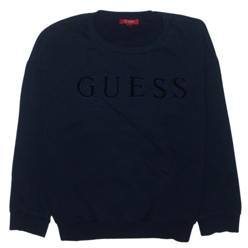 Felpa pullover guess donna blu - felpa,