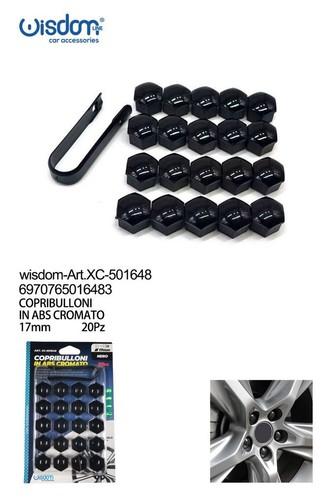 Copribulloni 17mm nero - nero, 20