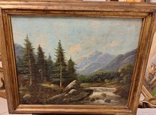 Dipinto Antico Olio Su Tela 