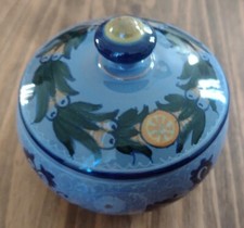 CERAMICA DI FAENZA - CIOTOLA CON COPERCHIO DECORO TRADIZIONALE - A. MAZZOTTI