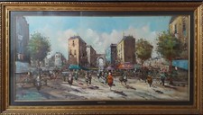 Dipinto olio su tela Giulio De Simone Paris anni '70 - misure 130x60 ca.-