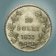 LUCCA C. LUDOVICO DI BORBONE 10 SOLDI 1833 SILVER COIN ARGENTO MONETE qFDC