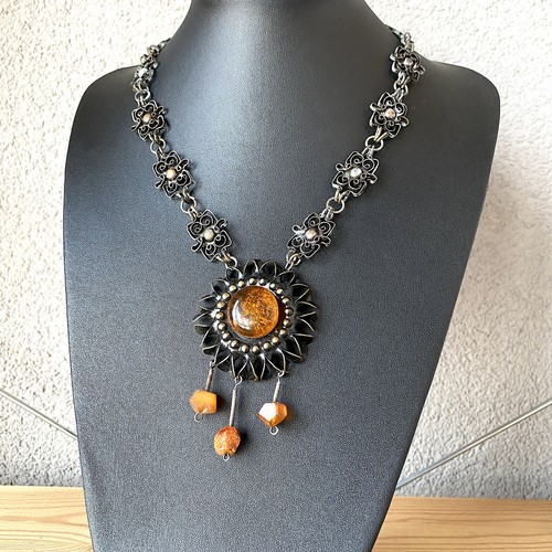 Collana vintage ambra perline