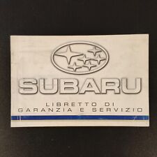 LIBRETTO TAGLIANDI SUBARU IMPREZA 1.6 1999 GARANZIA SERVIZIO ORIGINALE  ????