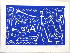 A. R. PENCK - "NORTHERN DARKNESS" - SERIGRAFIA A COLORI 1987 - NUOVA DI ZECCA!!!