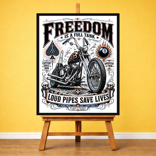 Poster vintage chopper - vintage,