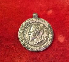 NAPOLEONE III IMPERATORE MEDAGLIA IN ARGENTO CAMPAGNA D'ITALIA 1859 Solferino