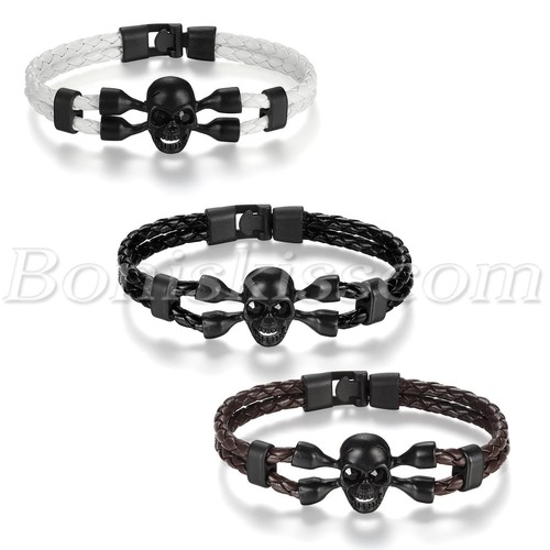 Bracciale pelle punk rock - pelle,