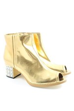 Stivaletto spuntato Donna Scarpina di lana Taglia IT 38 oro stile casual