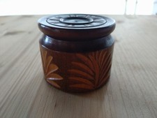 Carved wooden box with screw