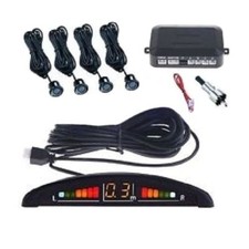 KIT 4 SENSORI DI PARCHEGGIO PER AUTO CON DISPLAY LED ACUSTICO OCCHIELLI NERi