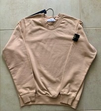 Felpa basic uomo Stone Island con toppa logo cotone beige