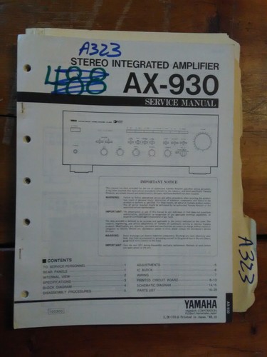 Yamaha 930 manuale - ax-930, di