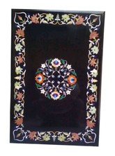 24 Zoll x 30 Zoll schwarzer Marmor Sofa Mitte Esstisch Pietradura Kunstwerke ...