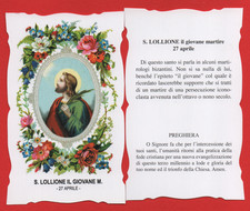 SANTINO S.LOLLIONE IL GIAVANE MARTIRE SANTO DEL GIORNO 27°APRILE CON PREGHIERA