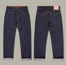 Jeans uomo rosso tornado pantaloni larghi dritti scamosciati grezzi denim fibbia schiena UW
