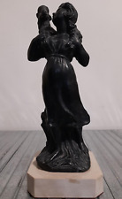 Antica statua antimonio bronzo raffigurante pastorella firmato P. Uccello Napoli