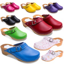 UNICO ZOCCOLO FATTO A MANO SUOLA IN LEGNO - VERA PELLE D4