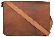 Nuovissima borsa a tracolla con valigetta per laptop da 18" in vera pelle