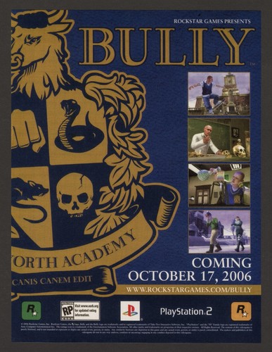 Poster bully playstation ps2 - playstation, 2
