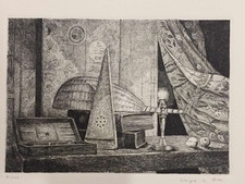 Litografia d'epoca firmata