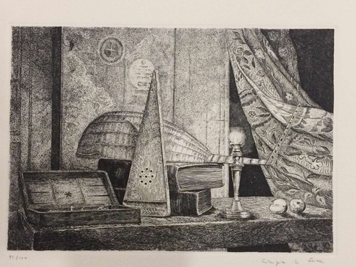 Litografia epoca firmata - litografia,