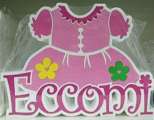 Scritta polistirolo eccomi - scritta,