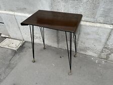 TAVOLINO 50s COMPENSATO CURVATO FINALI OTTONE CON ROTELLE DESIGN COFFE TABLE