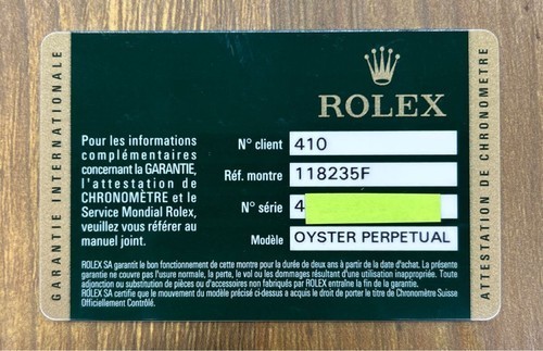 Certificato cronometro rolex - certificato,