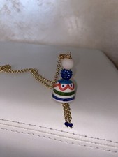Collana  Bambolina In ceramica di Caltagirone Artigianale E pietre vere