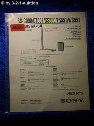 Sony manuale servizio - sony, ss