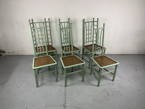 Set sedie legno paglia - 6,