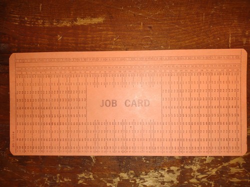 Data punch card - data,