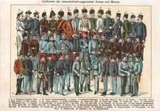 Antique Print UNIFORM ARMY &