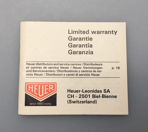 Heuer 2000 libretto garanzia - heuer,