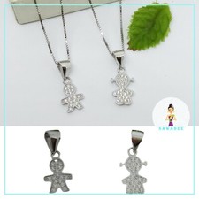 Ciondolo bebe in argento 925% bimbo bimba collana maschietto femminuccia