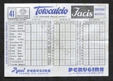 Totocalcio Schedina nuova Concorso N. 41 - 1960 - Coppa Amicizia Italia-Francia