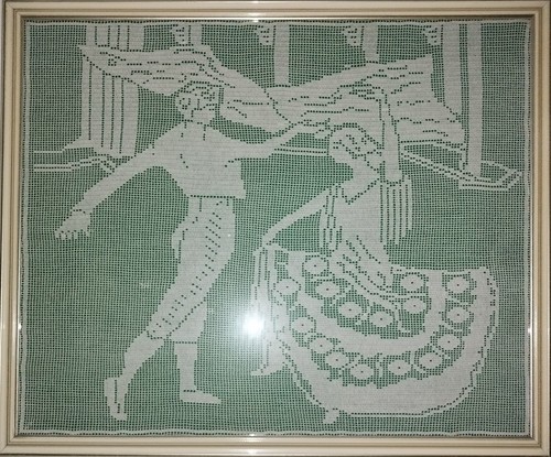 Quadro primavera ricamato a - quadro, "primavera"
